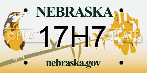 17H7 Nebraska License Plate