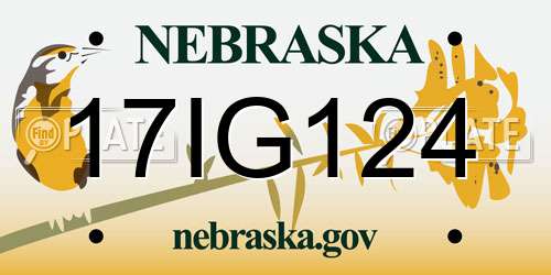 17IG124 Nebraska License Plate