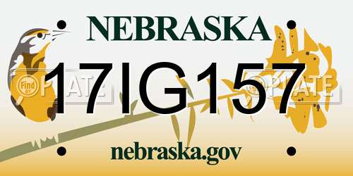 17IG157 Nebraska License Plate