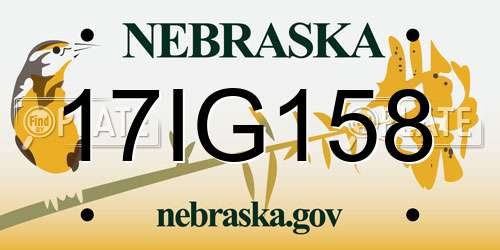 17IG158 Nebraska License Plate