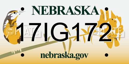 17IG172 Nebraska License Plate