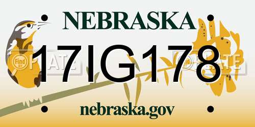 17IG178 Nebraska License Plate