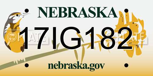 17IG182 Nebraska License Plate
