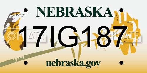 17IG187 Nebraska License Plate