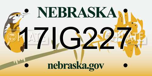 17IG227 Nebraska License Plate