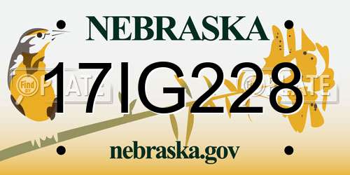 17IG228 Nebraska License Plate