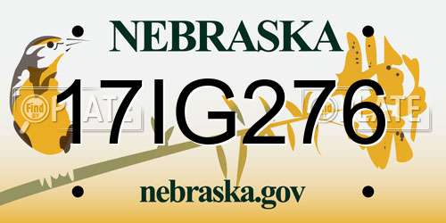 17IG276 Nebraska License Plate