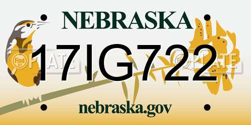 17IG722 Nebraska License Plate