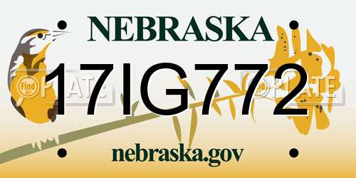 17IG772 Nebraska License Plate
