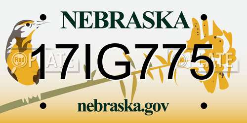 17IG775 Nebraska License Plate