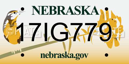 17IG779 Nebraska License Plate