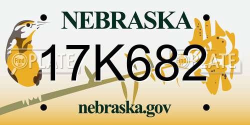 17K682 Nebraska License Plate
