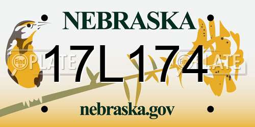 17L174 Nebraska License Plate