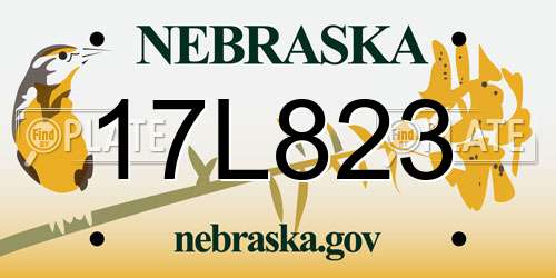 17L823 Nebraska License Plate