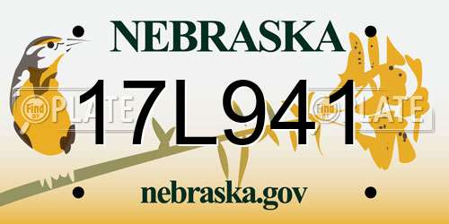 17L941 Nebraska License Plate