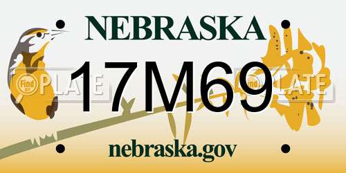 17M69 Nebraska License Plate