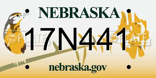 17N441 Nebraska License Plate