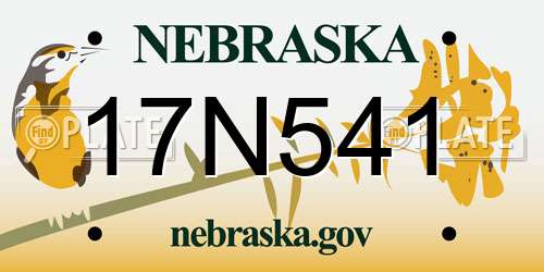 17N541 Nebraska License Plate