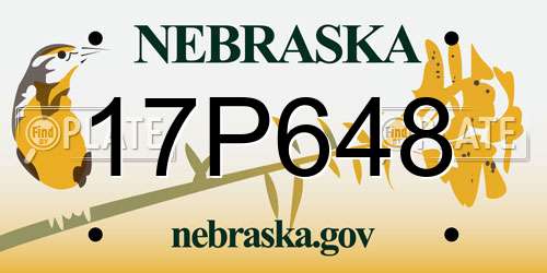 17P648 Nebraska License Plate