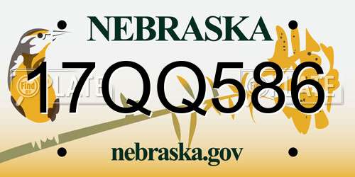 17QQ586 Nebraska License Plate