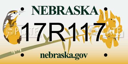 17R117 Nebraska License Plate