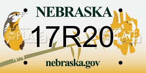 17R20 Nebraska License Plate