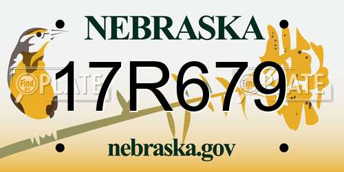 17R679 Nebraska License Plate