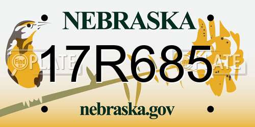 17R685 Nebraska License Plate