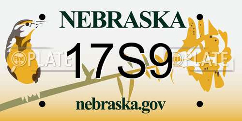 17S9 Nebraska License Plate