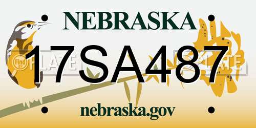 17SA487 Nebraska License Plate