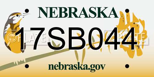 17SB044 Nebraska License Plate