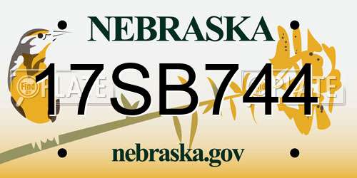 17SB744 Nebraska License Plate