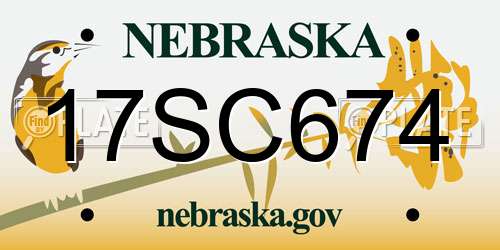17SC674 Nebraska License Plate