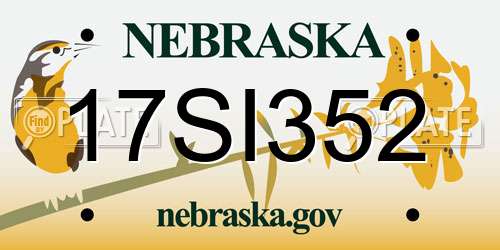 17SI352 Nebraska License Plate