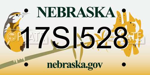17SI528 Nebraska License Plate