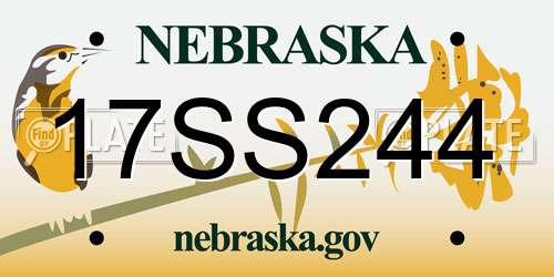 17SS244 Nebraska License Plate