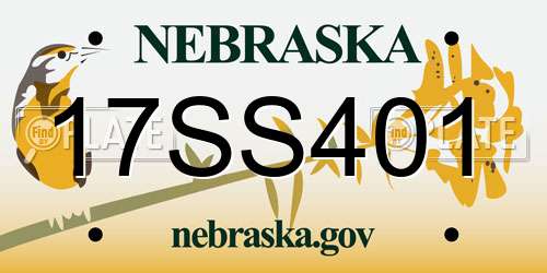 17SS401 Nebraska License Plate