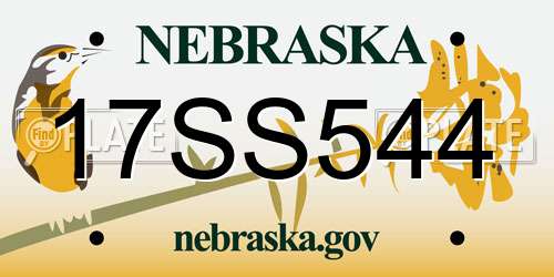 17SS544 Nebraska License Plate