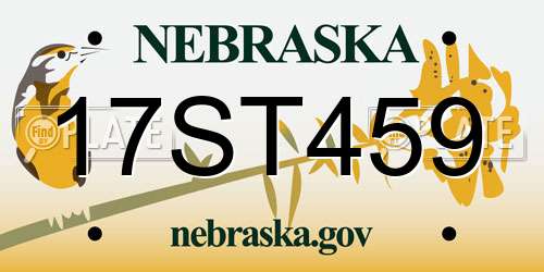 17ST459 Nebraska License Plate