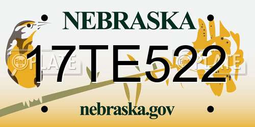 17TE522 Nebraska License Plate