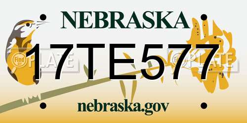 17TE577 Nebraska License Plate