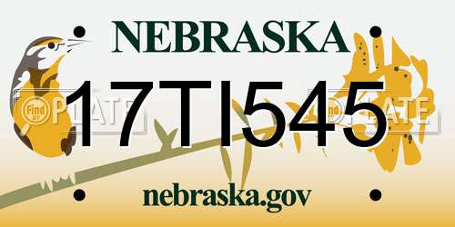17TI545 Nebraska License Plate