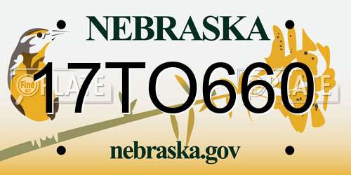17TO660 Nebraska License Plate