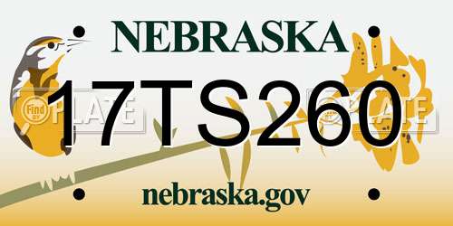 17TS260 Nebraska License Plate
