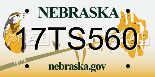 17TS560 Nebraska License Plate