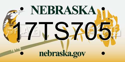 17TS705 Nebraska License Plate