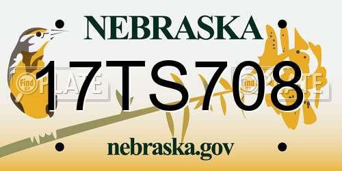 17TS708 Nebraska License Plate