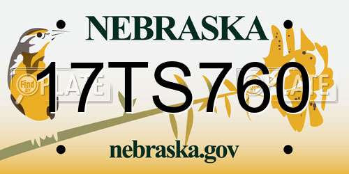 17TS760 Nebraska License Plate