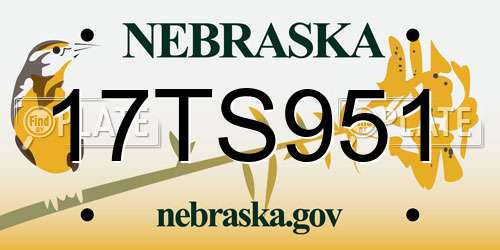 17TS951 Nebraska License Plate