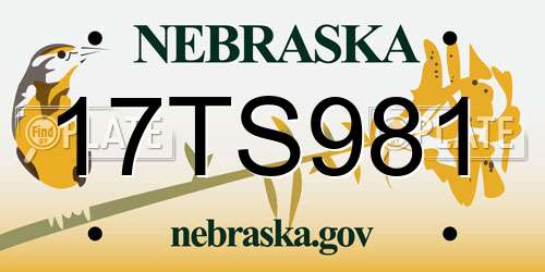 17TS981 Nebraska License Plate